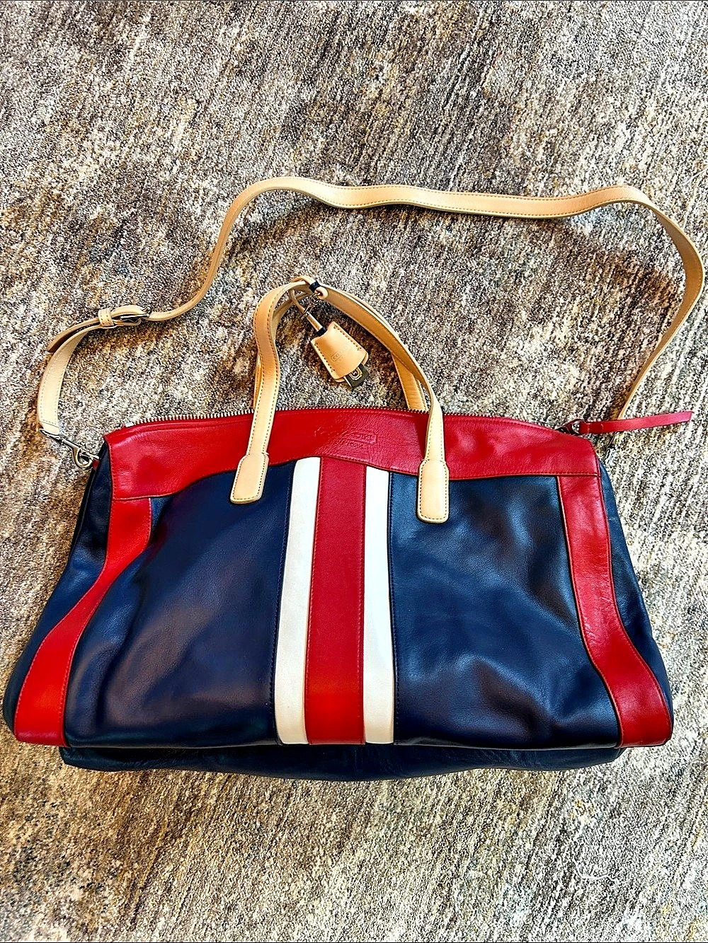 Coach Gallery Tote Colorblock Leather Tote Blue & Red New without tags